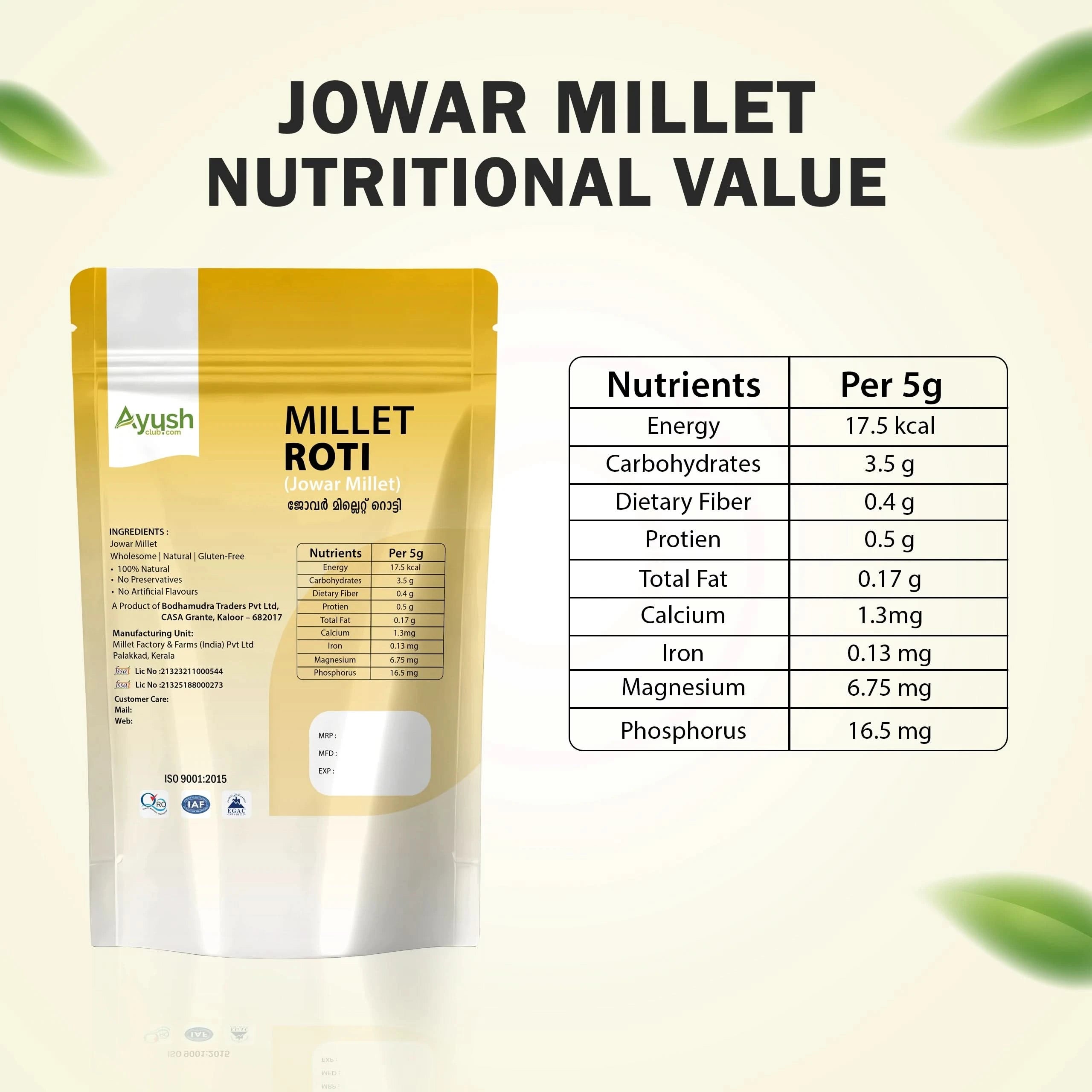 JOWER MILLET ROTI FLOUR - Tasty & Diabetic-Friendly Flatbread Mix