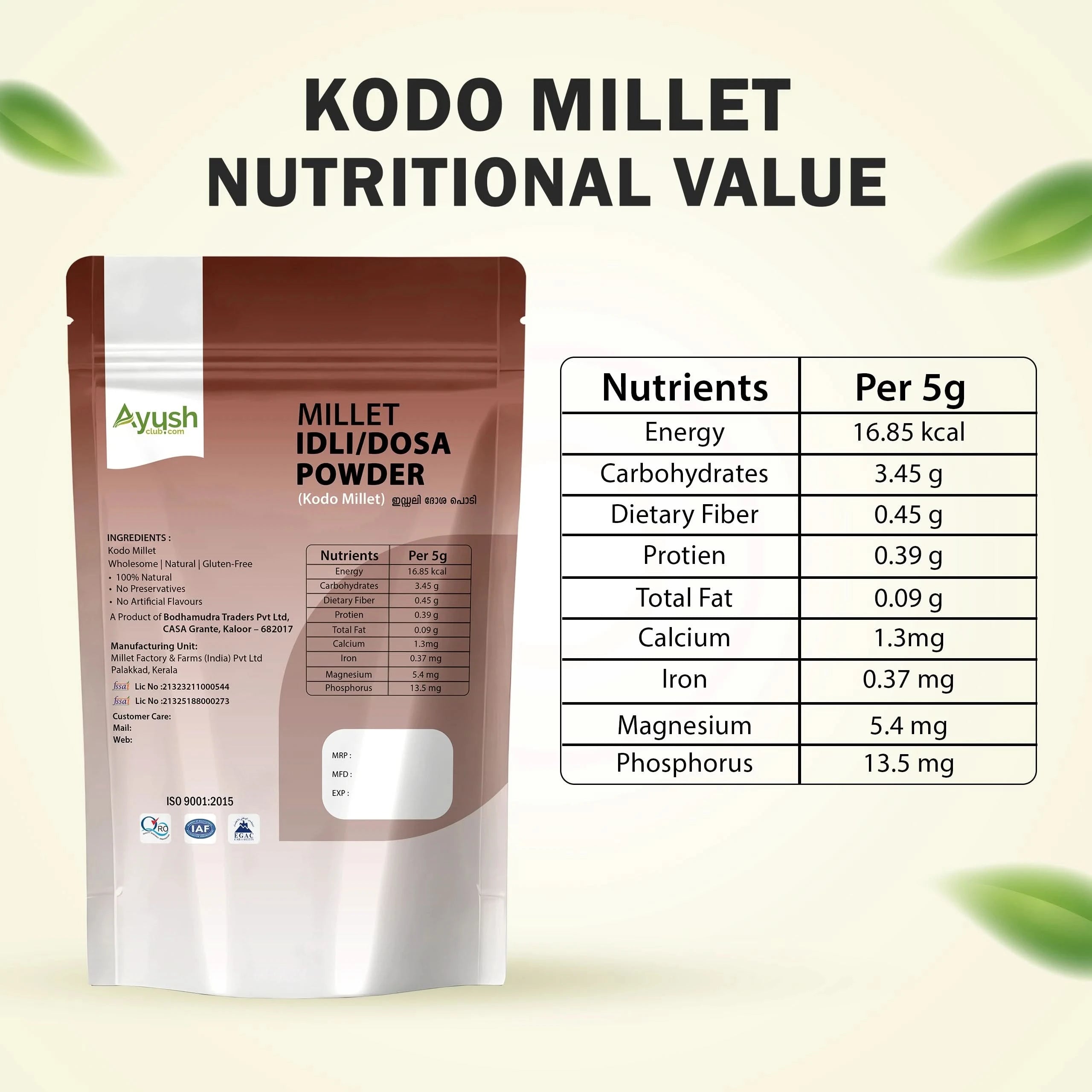 KODO MILLET DOSA / IDLY POWDER - Soft, Light & Diabetic-Friendly Breakfast Mix