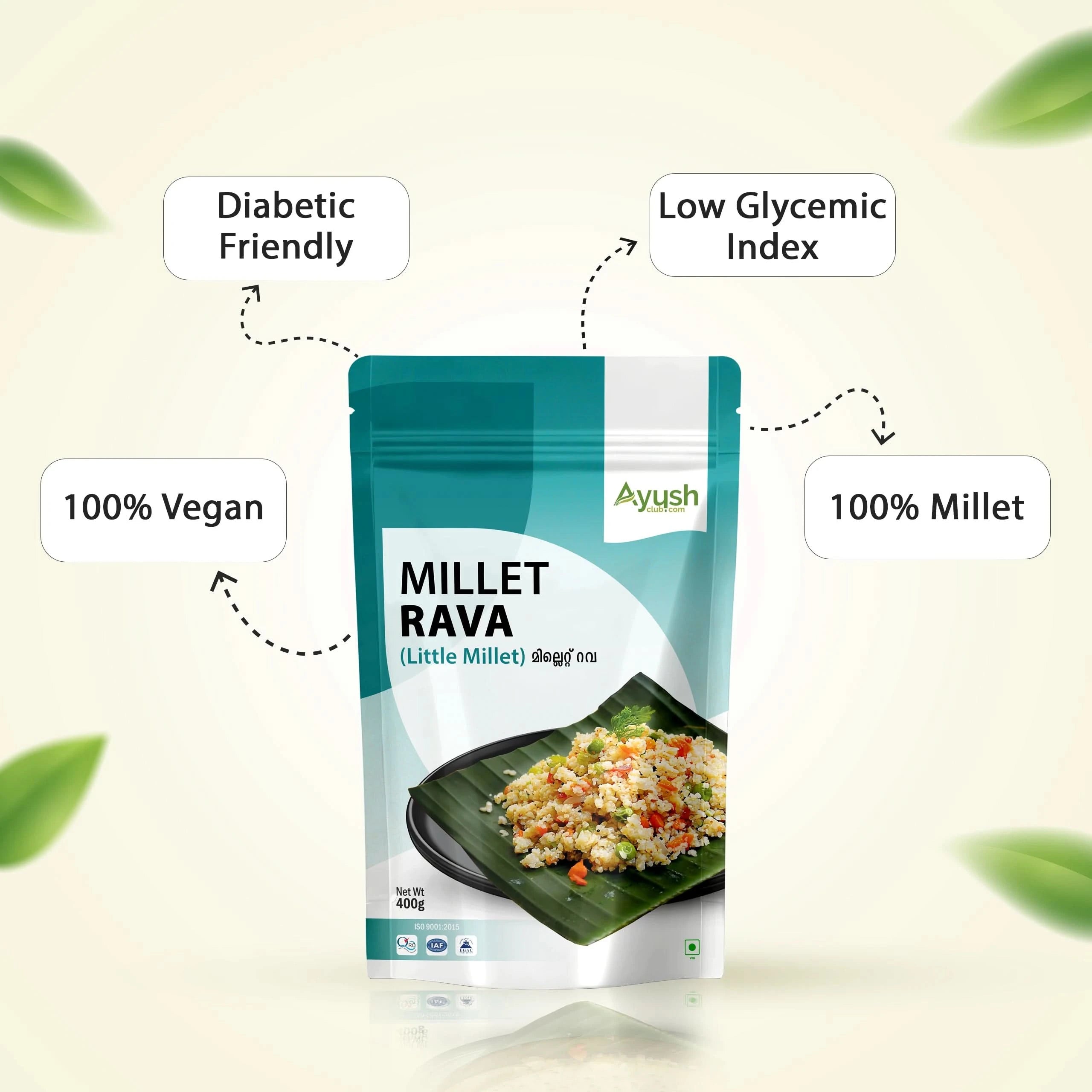 LITTLE MILLET RAVA POWDER -  Healthy Alternative to Sooji – Great for Upma, Pongal & Idli